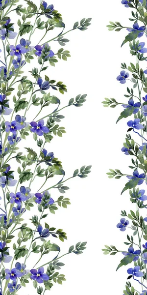 Blaue und rote kleine Frühlingsblumen, nahtloses Muster — Stockfoto