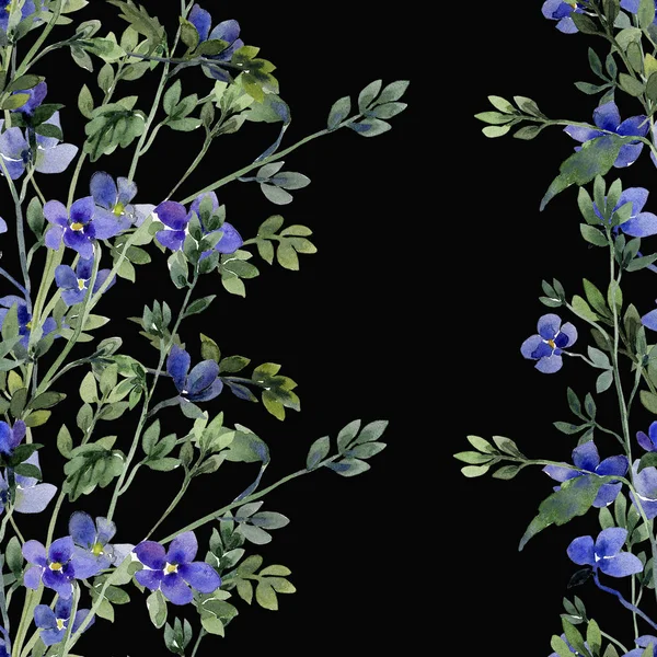 Petites fleurs printanières bleues et rouges, motif sans couture — Photo