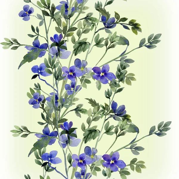 Blaue und rote kleine Frühlingsblumen, nahtloses Muster — Stockfoto