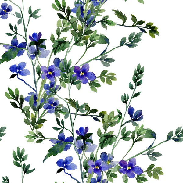青と赤の小さな春の花画像シームレス パターン — ストック写真