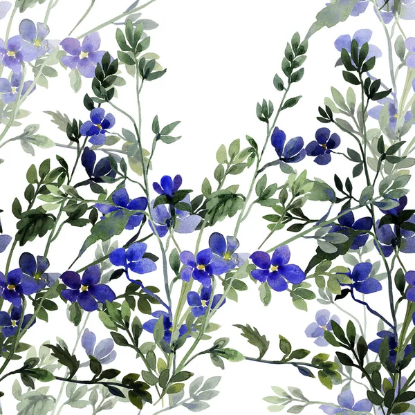 Blue and red small spring flowers,image seamless pattern — Stock Photo, Image