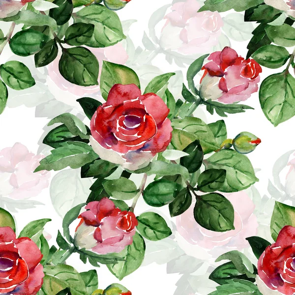 Безшовні Візерункові Троянди Кольоровому Фоні — стокове фото