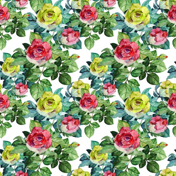 Seamless Pattern Roses Colored Background — Stock Photo, Image