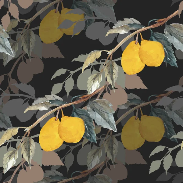 无缝图案柠檬在白色和颜色的背景 — 图库照片