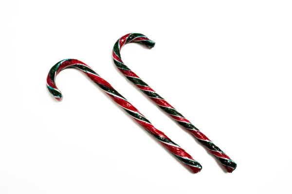 Christmas sweets canes on a white background — Stock Photo, Image