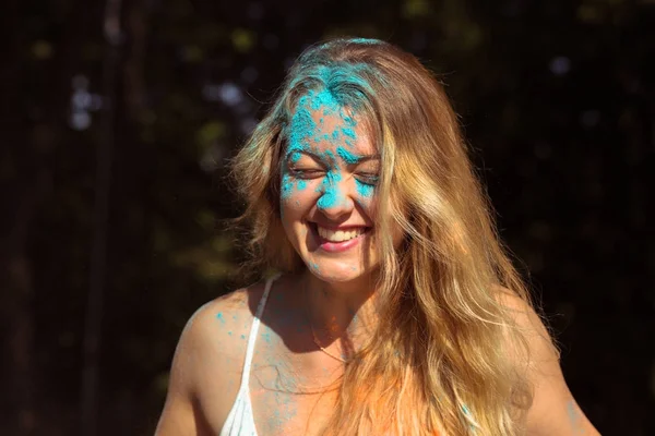 Closeup Shot Of Cheerful Blonde Woman With Long Curly Hair Celeb