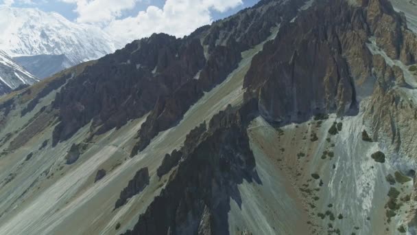 Panorama, una épica caminata por el Circuito de Annapurna, ladera de las tierras altas, Nepal — Vídeo de stock