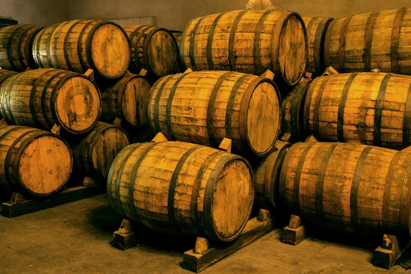 Wine barrels  stacked — Stock Photo, Image