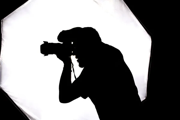 Fotograf Silhouette des Fotografen — Stockfoto