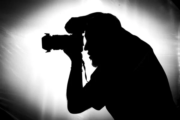 Fotografo Silhouette del fotografo — Foto Stock