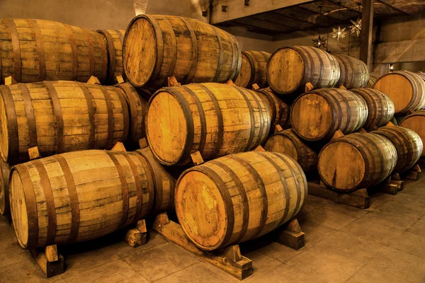 Wine barrels  stacked — Stock Photo, Image