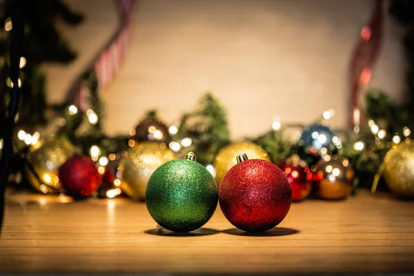 Kerstmis achtergrond met decoratie details. — Stockfoto