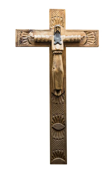 Croce di legno con Cristo — Foto Stock