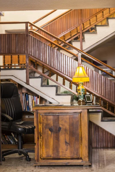 Old office with wooden stairs — Stock Photo, Image