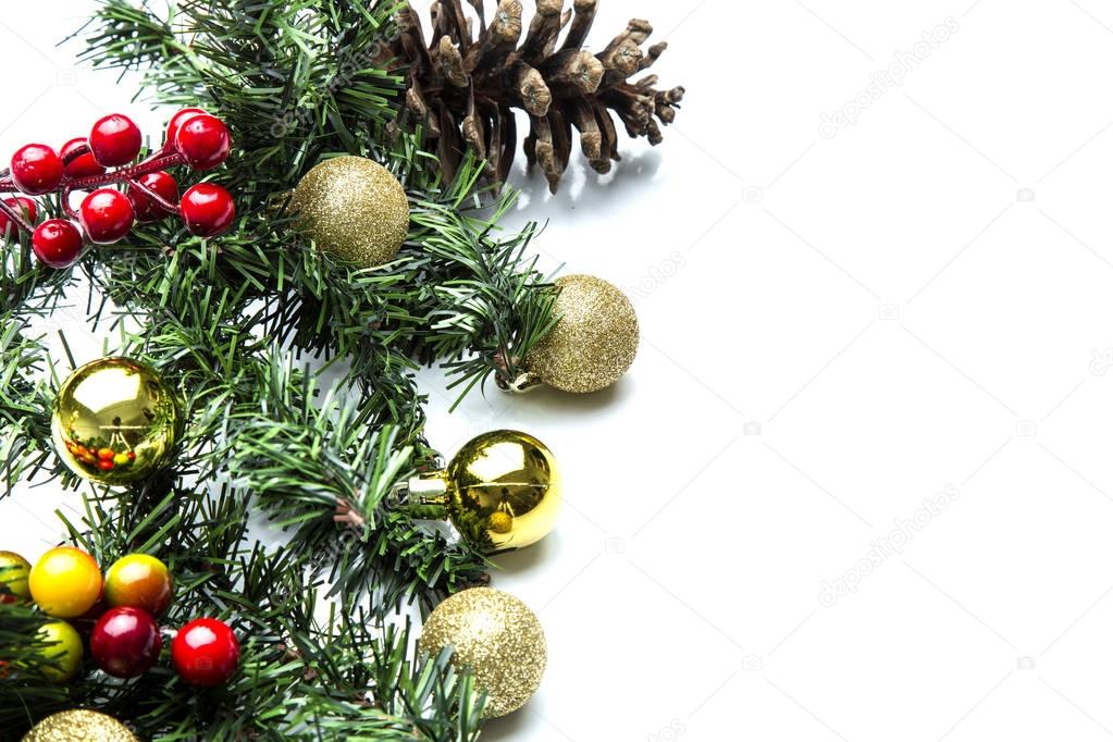 Christmas background with decoration details.