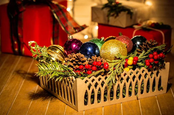 Achtergrond decoratie van Kerstmis — Stockfoto