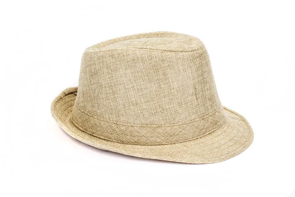 Cappello marrone su sfondo bianco — Foto Stock