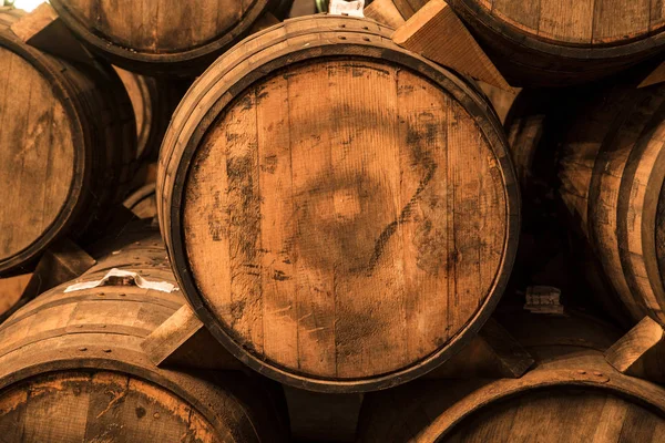 Wine barrels  stacked — Stock Photo, Image