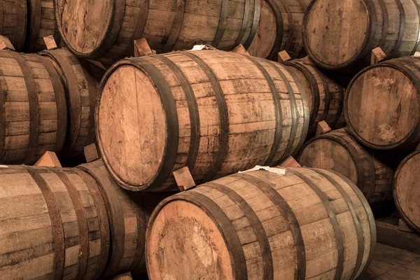 Wine barrels  stacked — Stock Photo, Image