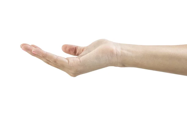 Hands making signs on white background — Stock Photo, Image