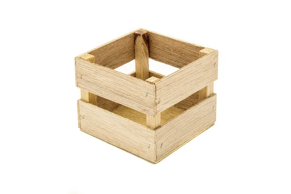 Caja decorativa de madera sobre fondo blanco —  Fotos de Stock