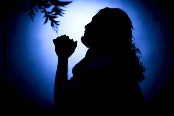 Jesucristo orando por la noche — Foto de Stock