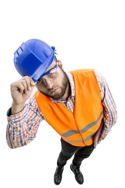 Hombre trabajador con cabeza grande —  Fotos de Stock