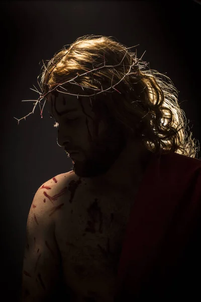 Ісус христос з короною з шипів — стокове фото