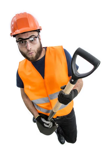 Hombre trabajador con cabeza grande —  Fotos de Stock