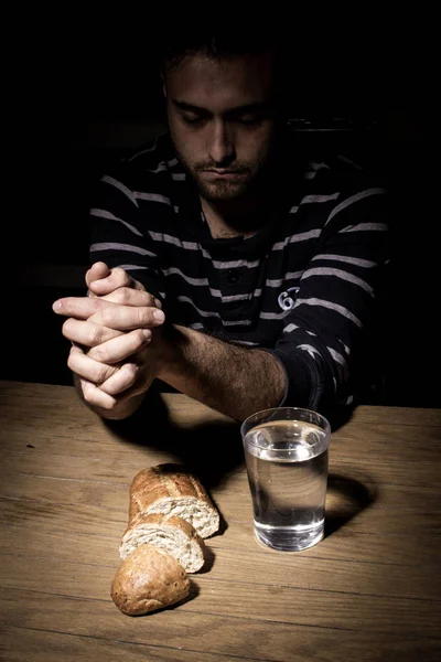 Fasting Bread Water Strengthen Spirit — Stock Photo, Image