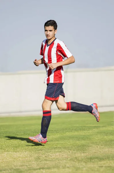 Youn Jugador Fútbol Muscular Acción — Foto de Stock