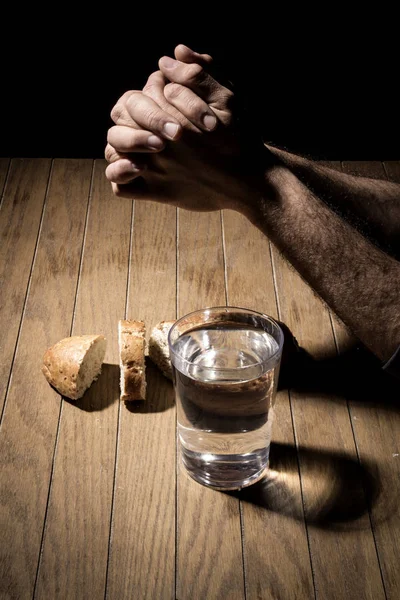 Fasting Bread Water Strengthen Spirit — Stock Photo, Image