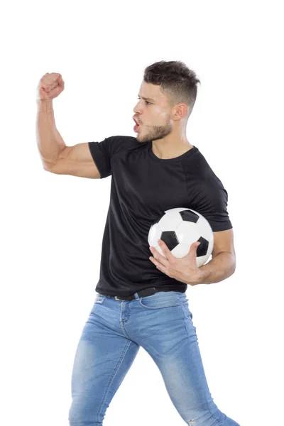 Joven fanático del fútbol — Foto de Stock