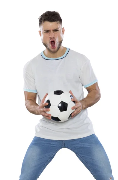 Joven fanático del fútbol —  Fotos de Stock