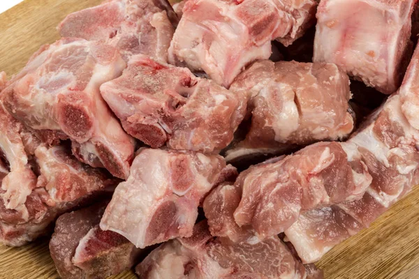 Mesa de madeira com alimentos — Fotografia de Stock