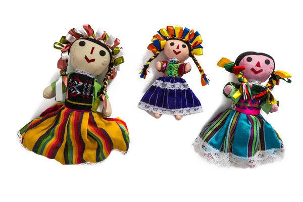 Typical handmade cloth dolls — Stock Photo, Image