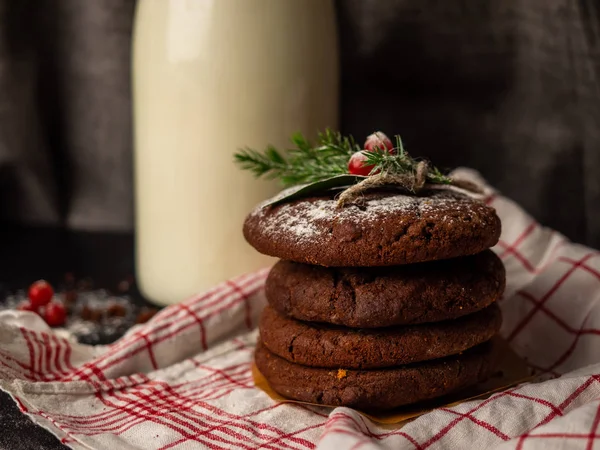 Christmas cookies and milk bottle