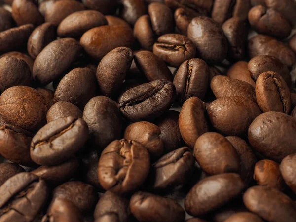 Primo Piano Macro Caffè Grani Texture Sfondo — Foto Stock