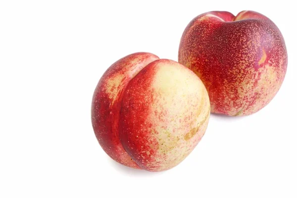 Verse nectarine op witte achtergrond — Stockfoto