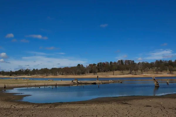 Tempestade King Dam Secando Durante Uma Seca 2019 Queensland Austrália — Fotografia de Stock