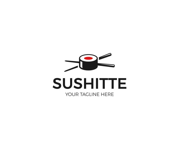 Sushi Bar Logo šablona. Asijské uisine vektorový Design — Stockový vektor