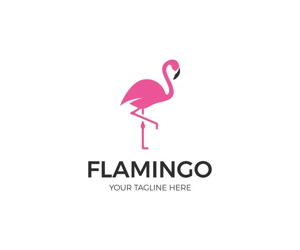 Roze Flamingo Logo sjabloon. Vogel Vector Design — Stockvector