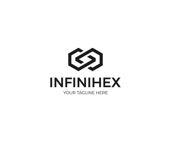 Шаблон логотипа Infinity. Геометрический векторный дизайн — стоковый вектор