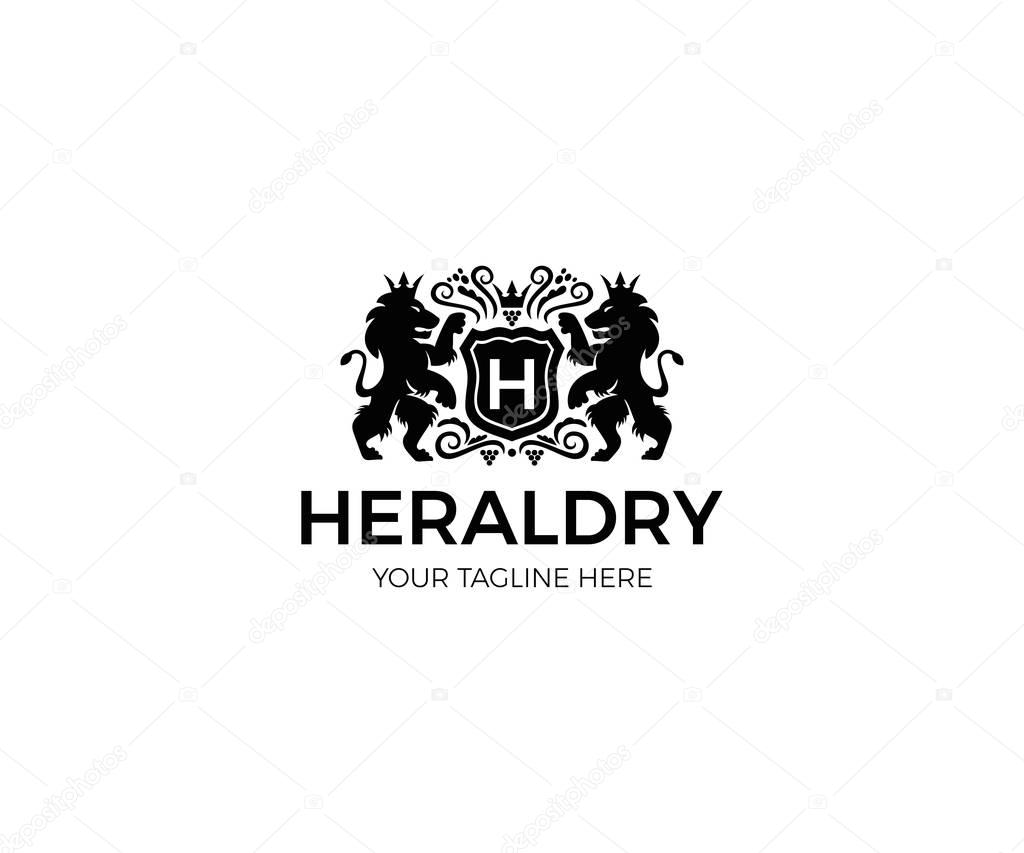 Heraldry Logo Template. rest Vector Design