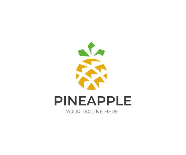 Modello logo ananas. Design astratto del vettore della frutta — Vettoriale Stock