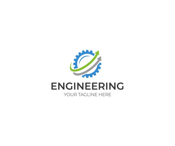 Engineering Logo Sjabloon Vistuig Vector Design Tandrad Illustratie — Stockvector