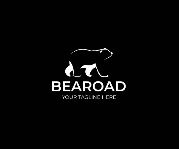 Modelo Logotipo Urso Polar Animal Vector Design Ilustração Dos Mamíferos — Vetor de Stock