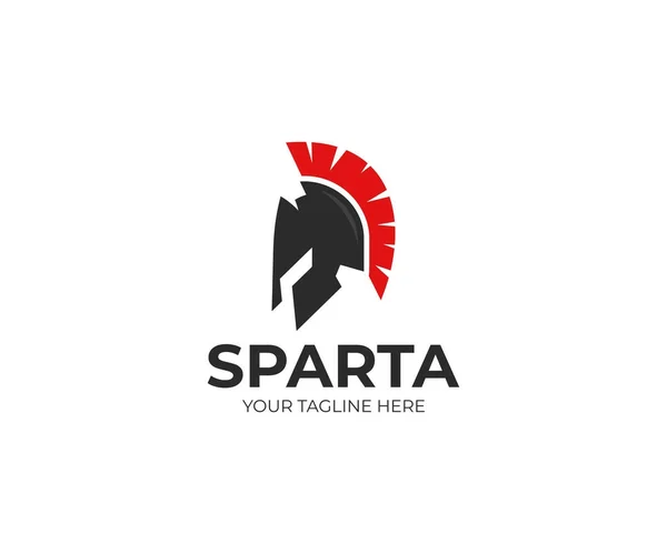 Spartanische Helm Logo Vorlage Griechisches Rüstungsvektordesign Antike Illustration — Stockvektor