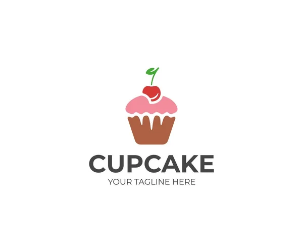 Cupcake Logo Template Muffin Vector Design Sweet Pastries Illustration — Stock Vector