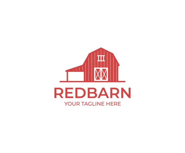 Red Barn Logo Template Farm Vector Design Building Illustration — Stock Vector